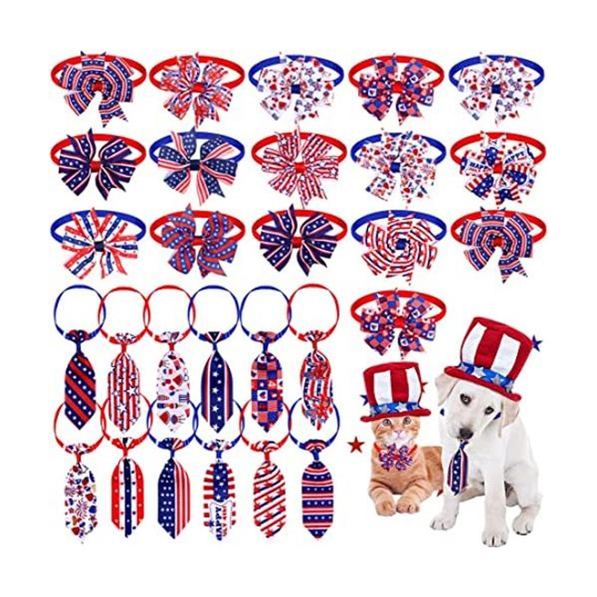 24 piezas de 4 de julio con bandera americana collar de