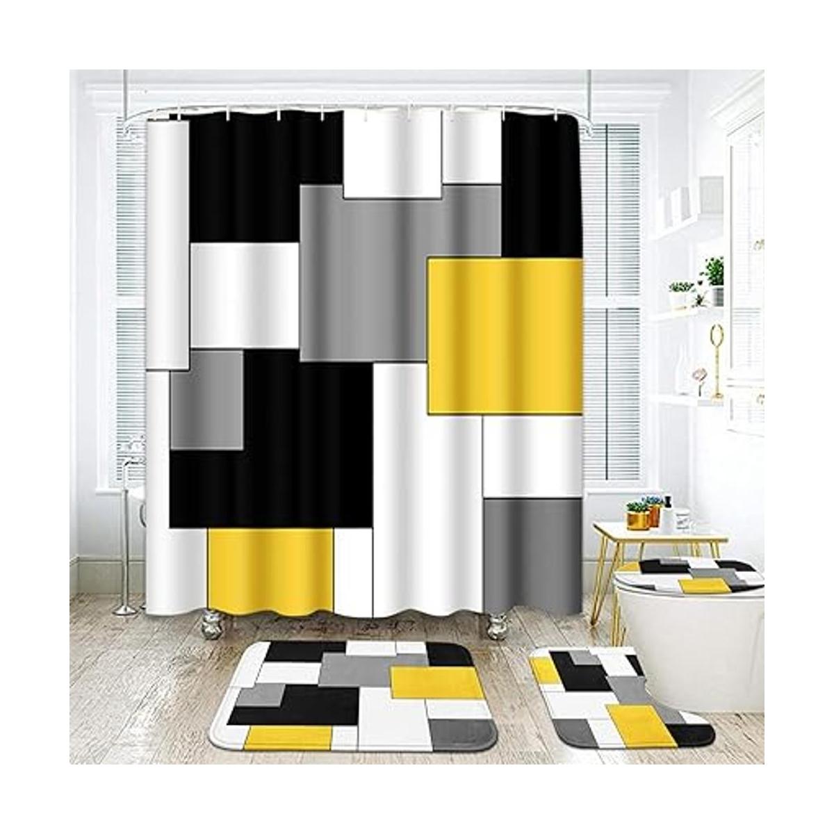 Juegos de baño modernos de color amarillo y negro con