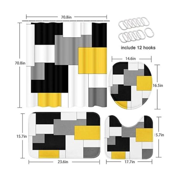 Juegos de baño modernos de color amarillo y negro con_5