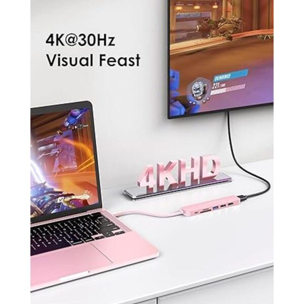LENTION Hub USB C con carga de 100 W HDMI 4K lector de_2