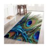 DINJUNA Alfombra larga de plumas de pavo real para_1