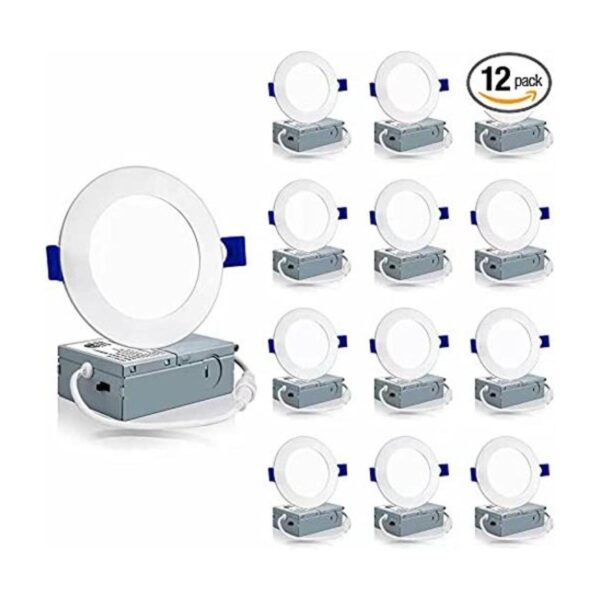 Meconard Paquete de 12 luces LED de techo empotrables_1