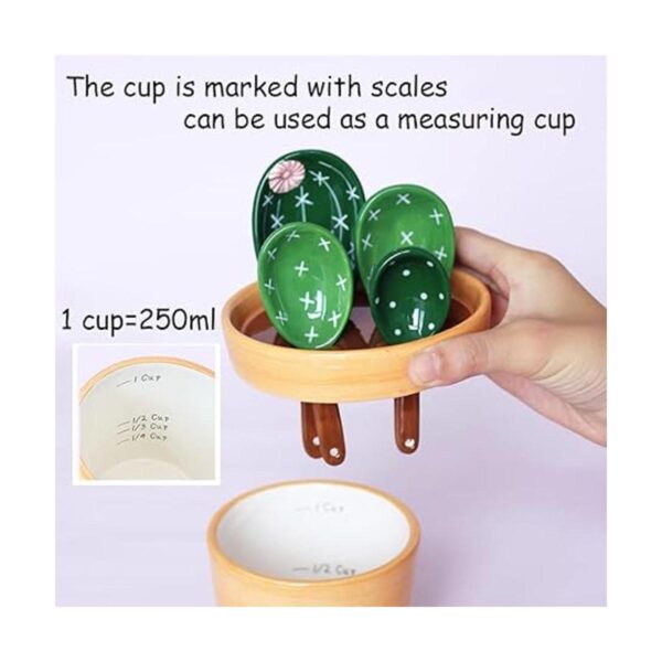 Juego de cucharas medidoras de cactus en maceta cucharas