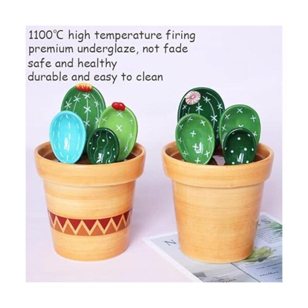Juego de cucharas medidoras de cactus en maceta cucharas