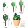 Juego de cucharas medidoras de cactus en maceta cucharas