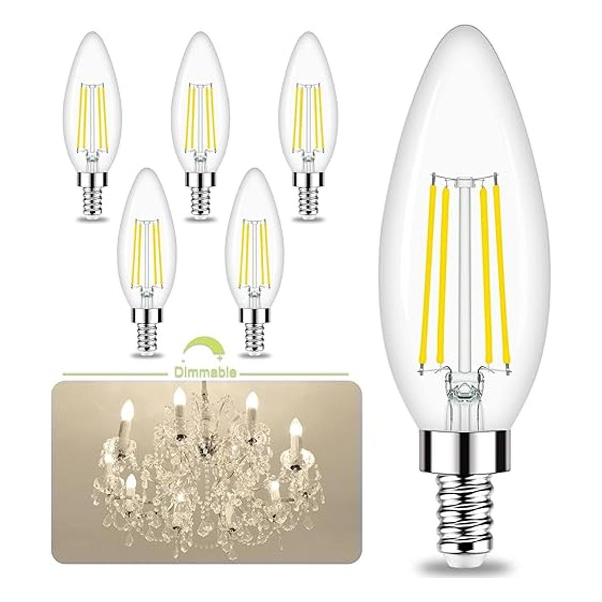 Bombillas LED E12 bombillas LED de candelabro equivalente