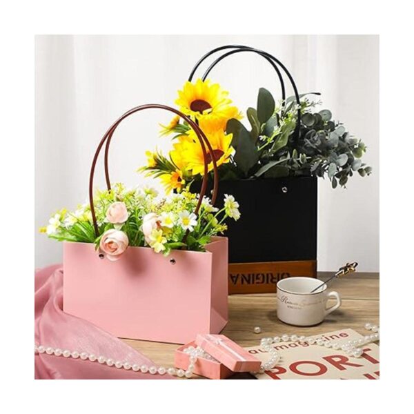 Teling 12 bolsas de regalo de flores de papel kraft para