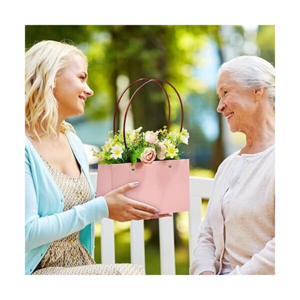 Teling 12 bolsas de regalo de flores de papel kraft para