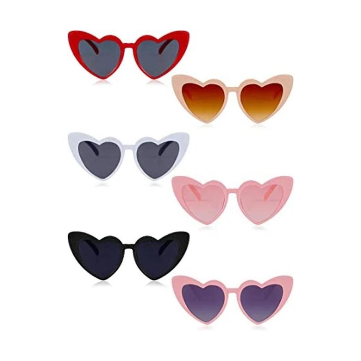 6 paquetes de gafas de sol en forma de corazón para niños