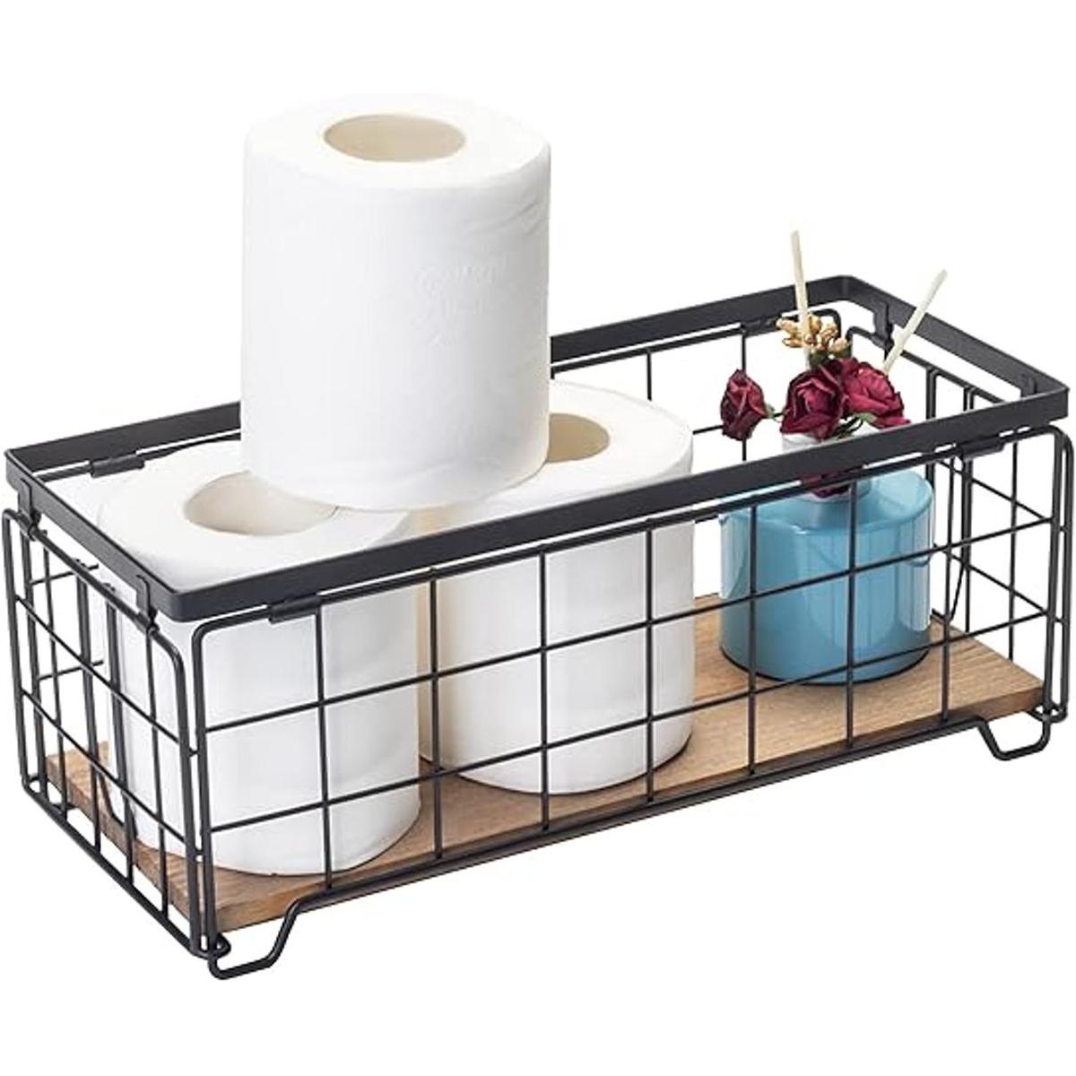 Cesta de almacenamiento de alambre de metal soporte para