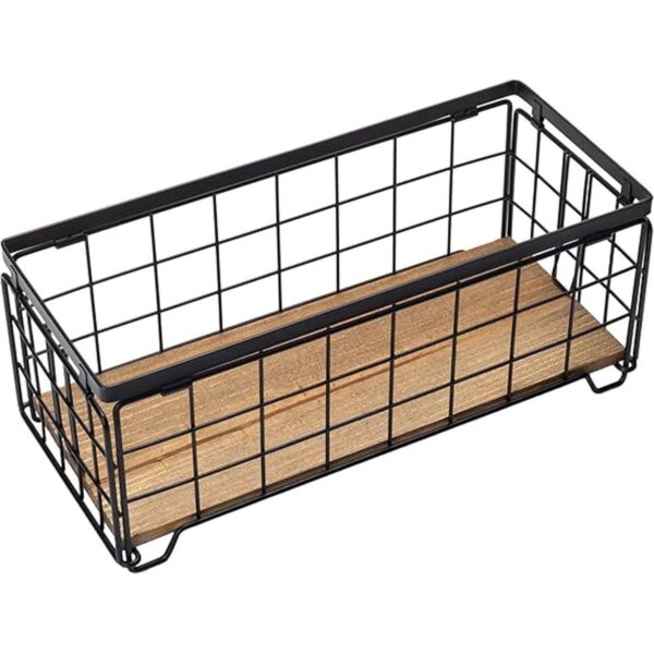 Cesta de almacenamiento de alambre de metal soporte para_4