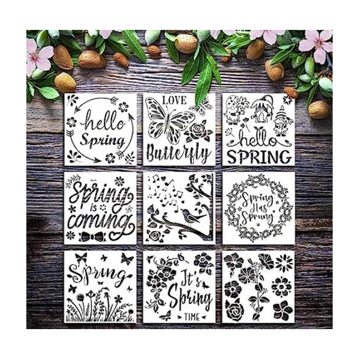 Juego de 9 plantillas de herramientas de pintura de