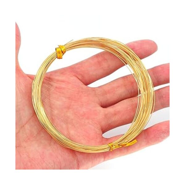 BEADIA Alambre chapado en oro de 18 quilates de 0.016 in_3