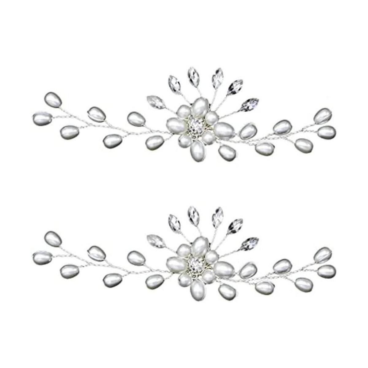 Amosfun 2 hebillas de zapatos de perlas de cristal