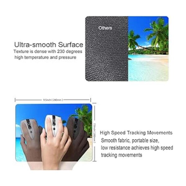 Mouse Pad Square Beach Style AntiSlip Rubber Mousepad for_3