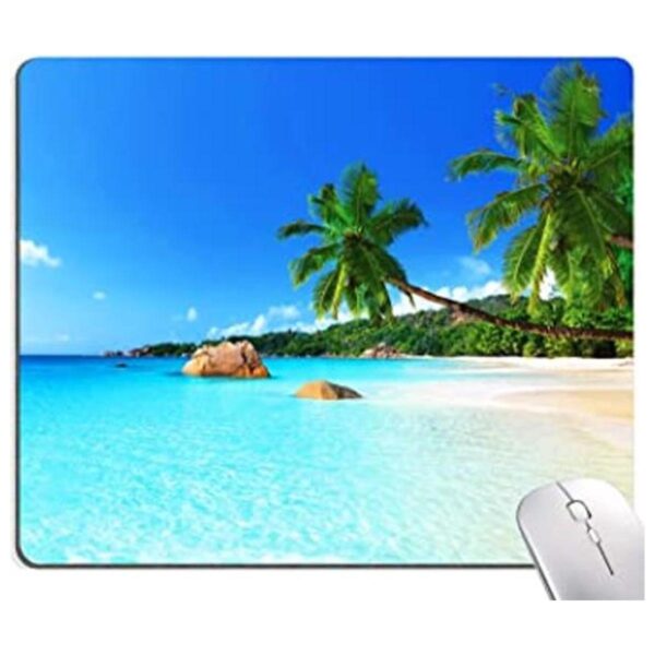 Mouse Pad Square Beach Style AntiSlip Rubber Mousepad for_1