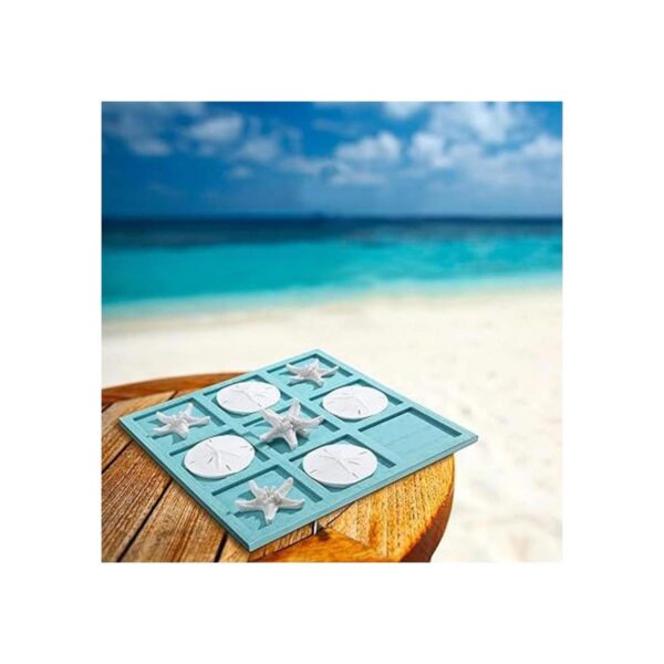 Tic Tac Toe Juego de mesa de madera para playa decoración_6