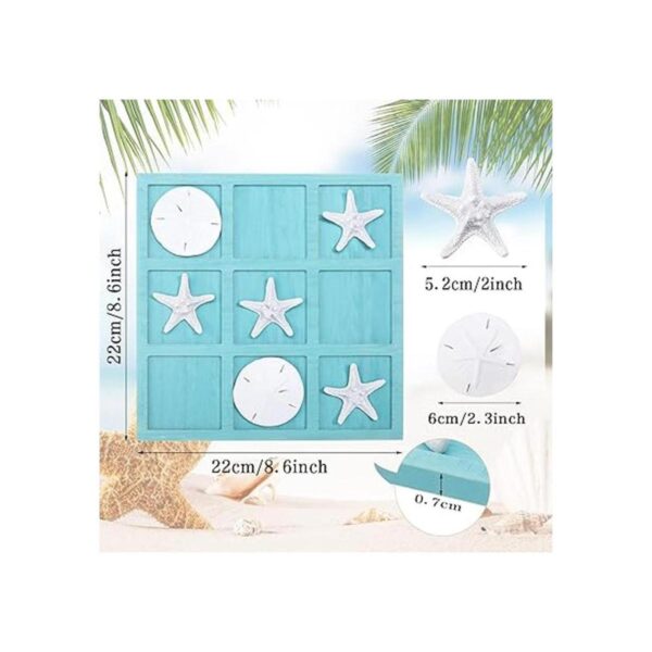 Tic Tac Toe Juego de mesa de madera para playa decoración_2