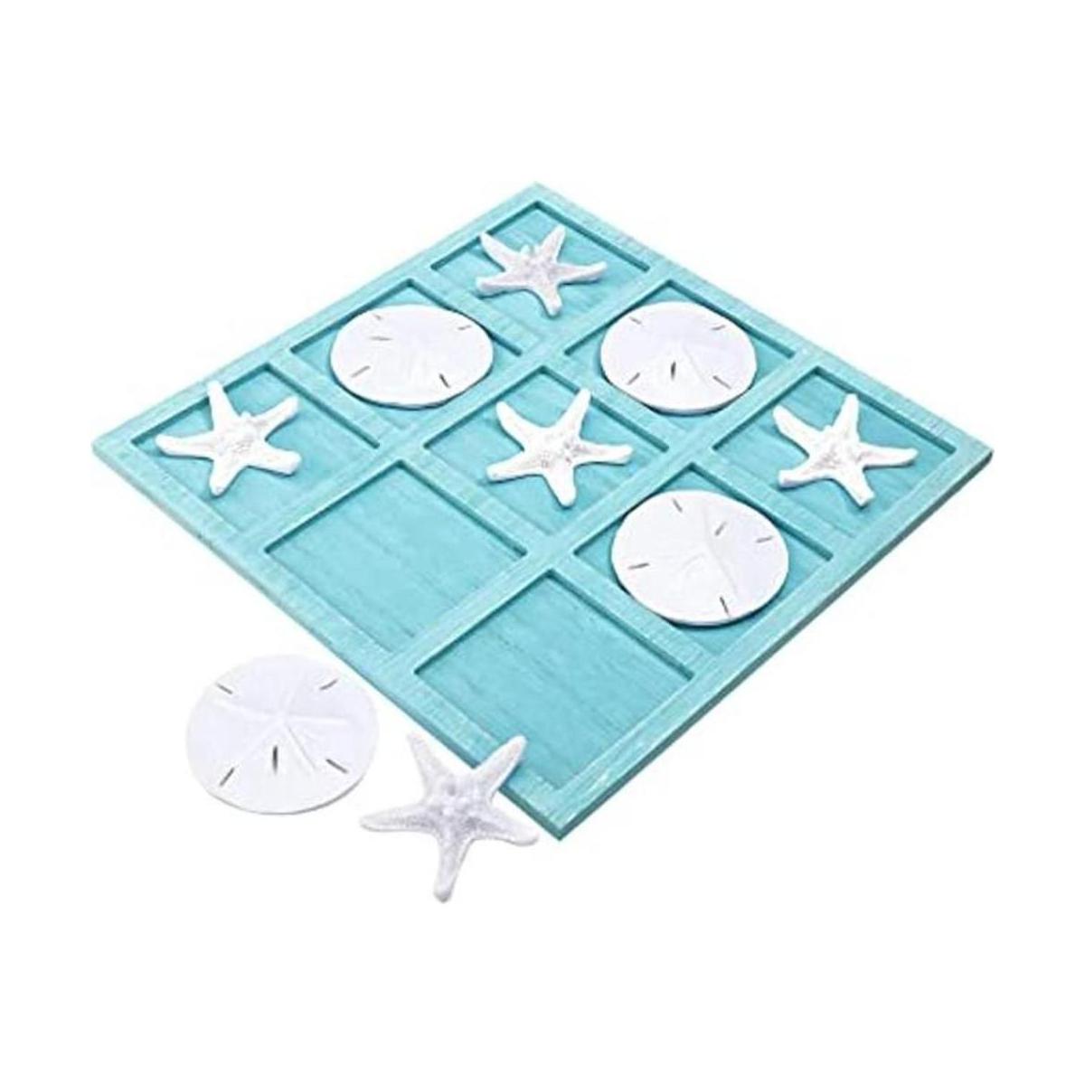 Tic Tac Toe Juego de mesa de madera para playa decoración