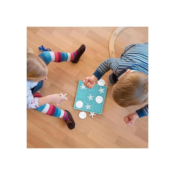 Tic Tac Toe Juego de mesa de madera para playa decoración_4