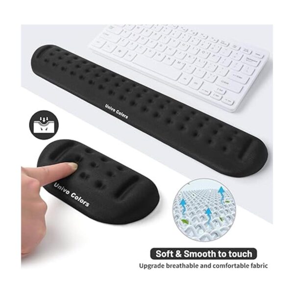 Univo Colors Juego de soporte de muñeca para teclado negro_3