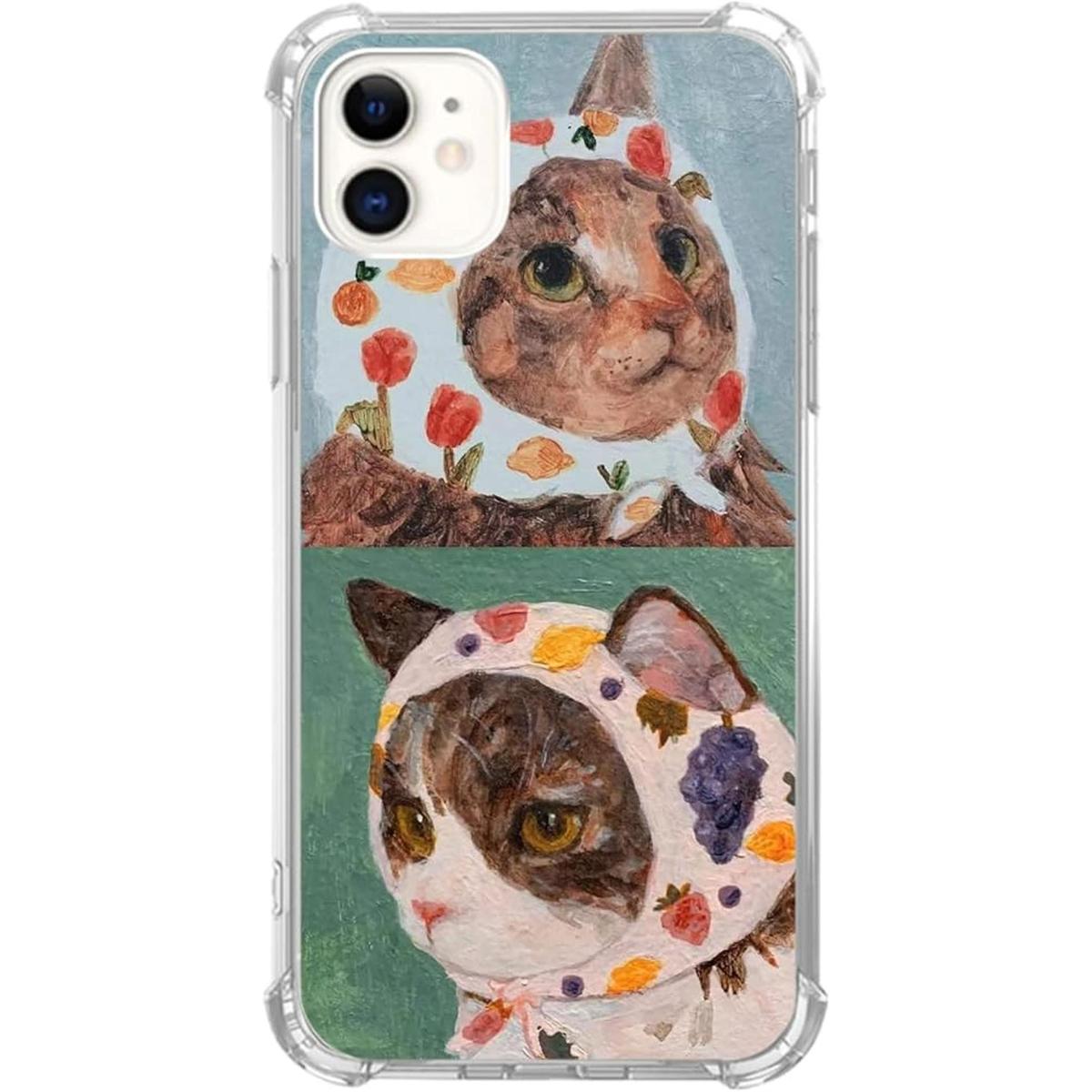 Cool Cat Funda para iPhone 11 bonita pintura de gato