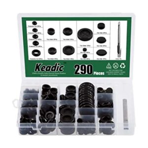 Keadic Kit surtido de 290 ojales de goma que incluye 60