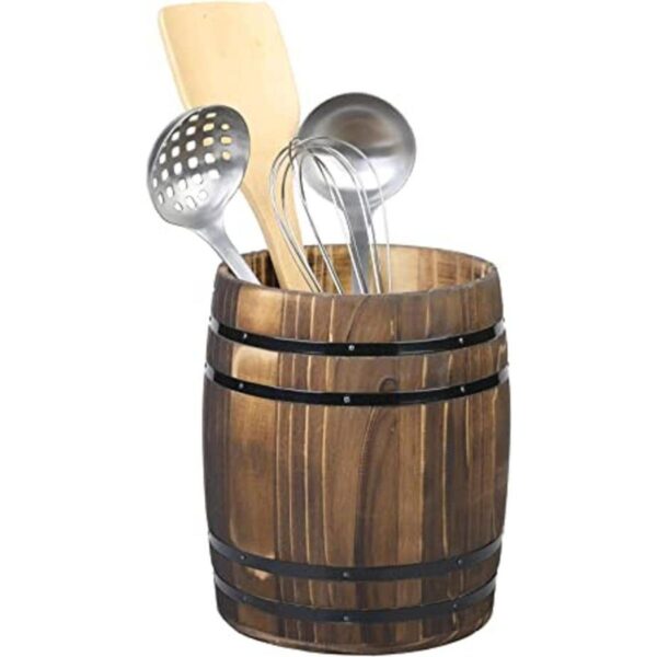 MyGift Utensilios de cocina con diseño de barril de vino_1