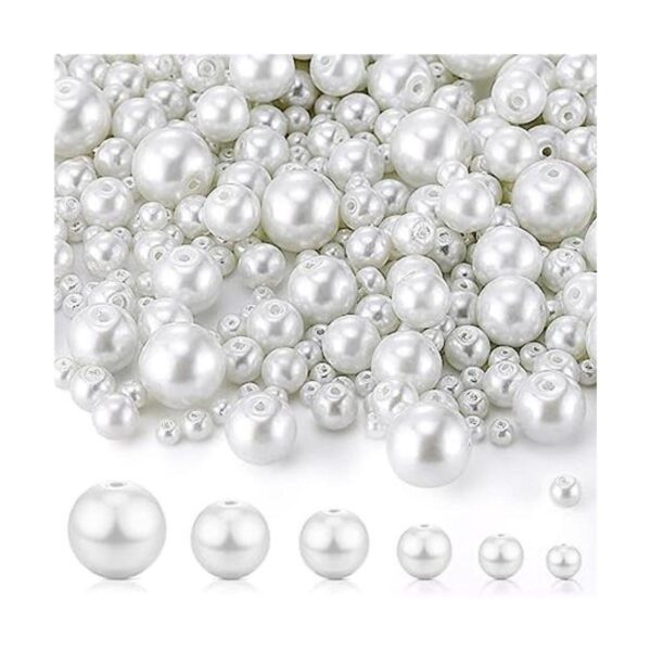 1000 piezas de perlas de cristal blanco perlas blancas_1