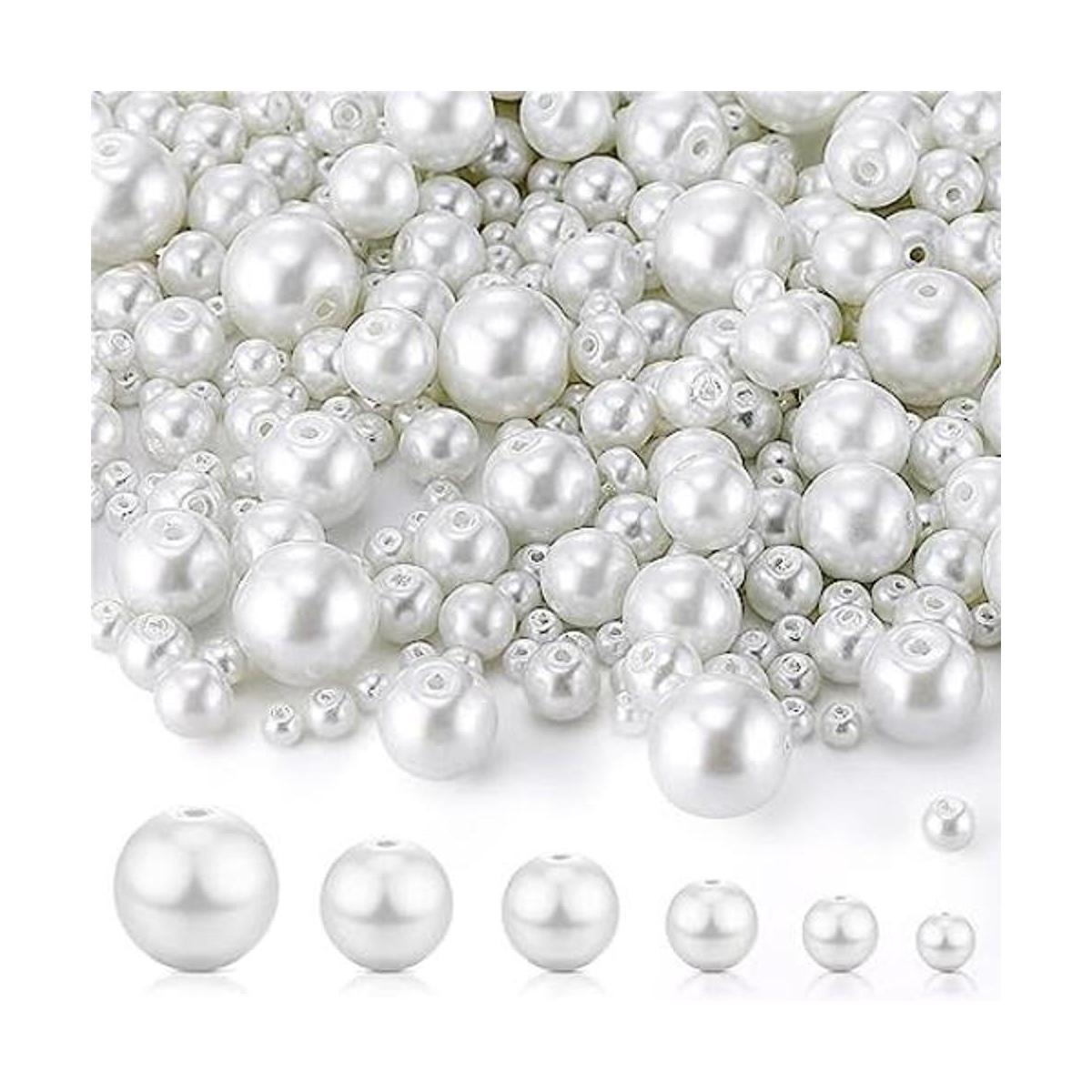 1000 piezas de perlas de cristal blanco perlas blancas