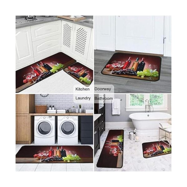 Juego de 2 alfombras y alfombras de cocina con temática de_6