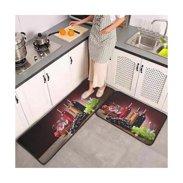Juego de 2 alfombras y alfombras de cocina con temática de_2