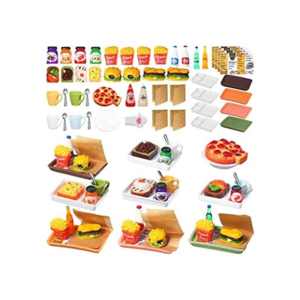 Juego de 50 accesorios de comida rápida en miniatura para