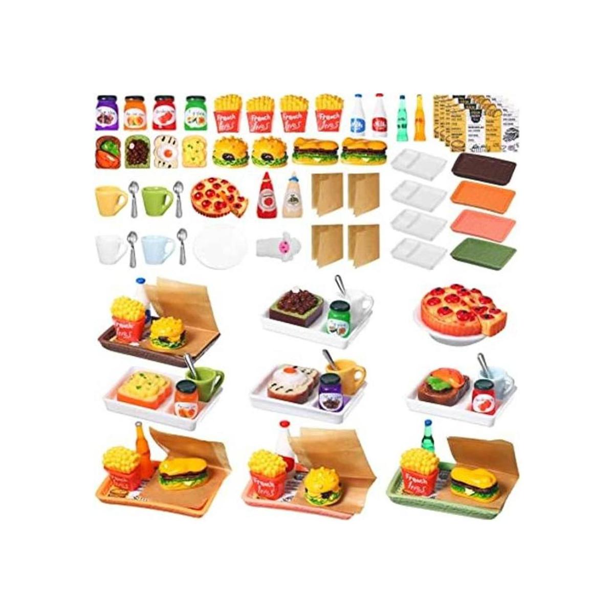 Juego de 50 accesorios de comida rápida en miniatura para