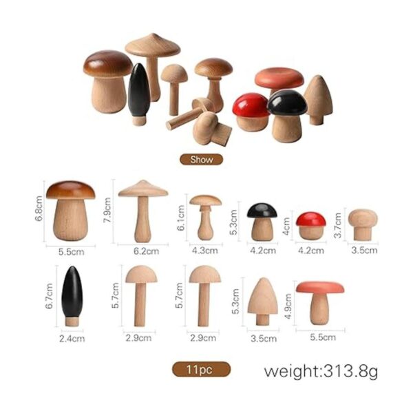 Juego de 11 setas de madera de varios tamaños setas de_6