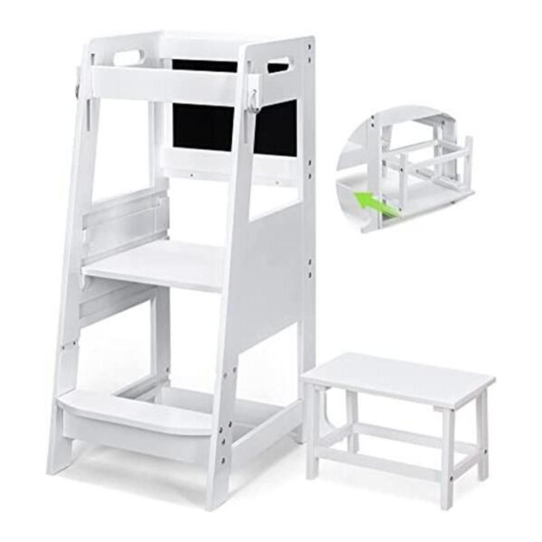 TOETOL Taburete de bambú para niños pequeños diseño de_1