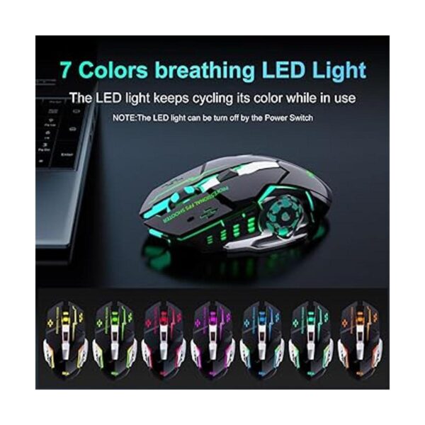 QELIROKY Nuevo mouse inalámbrico recargable de 2.4 G para_2