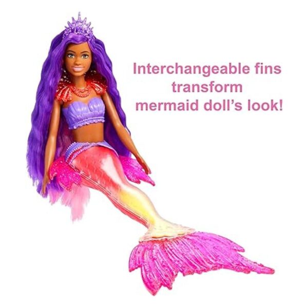 Muñeca Barbie Brooklyn de sirena con mascota fénix y_4