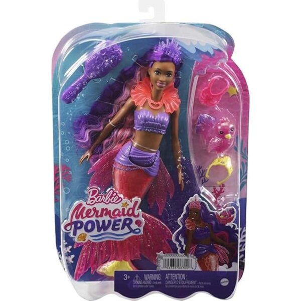 Muñeca Barbie Brooklyn de sirena con mascota fénix y_6