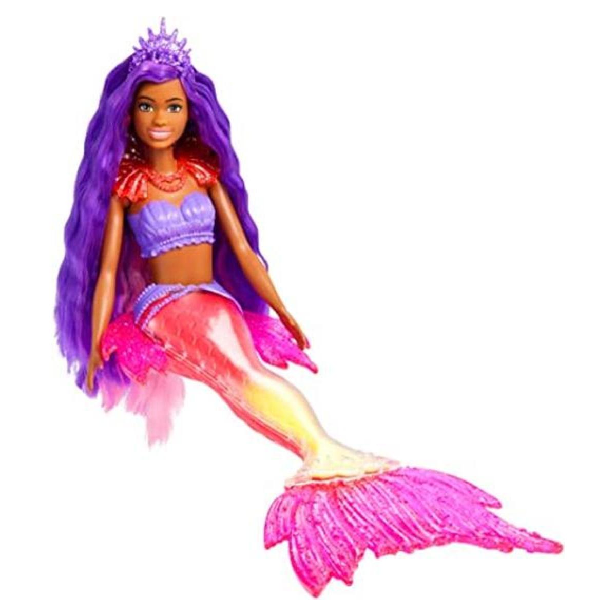 Muñeca Barbie Brooklyn de sirena con mascota fénix y