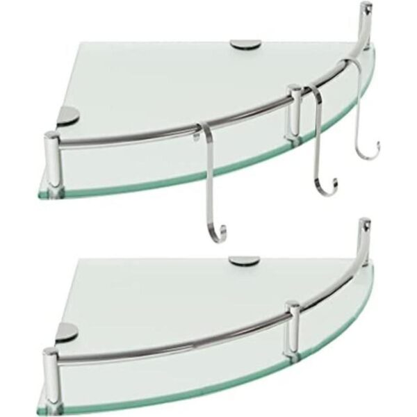 Estante de baño estante de pared de cristal de 2 niveles_1