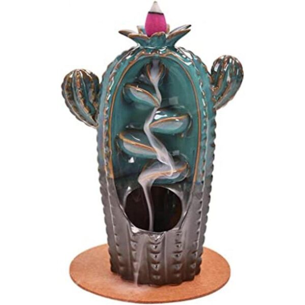 Quemador de incienso de reflujo con forma de cactus_1