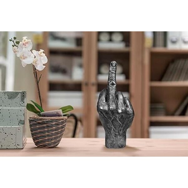 Estatuas de escritorio de poliresina plateada negro con_6