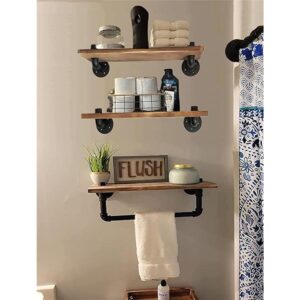 Estantería de baño industrial con barra de toallas