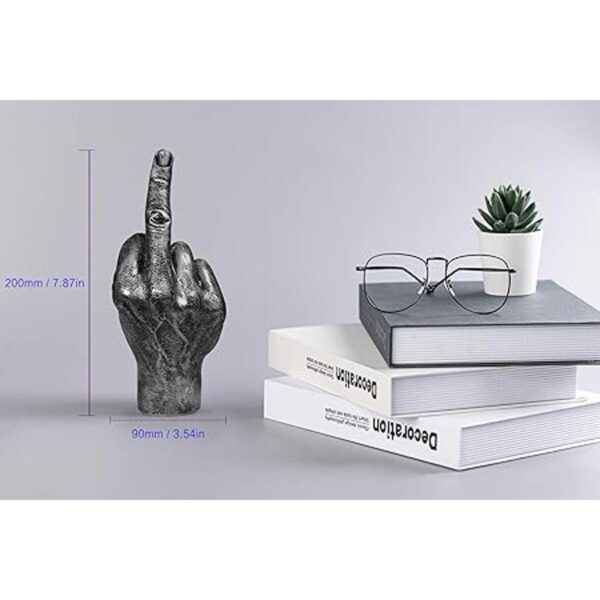 Estatuas de escritorio de poliresina plateada negro con_4