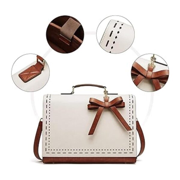 Telena Maletín de cuero para mujer bolso de mano vintage_3