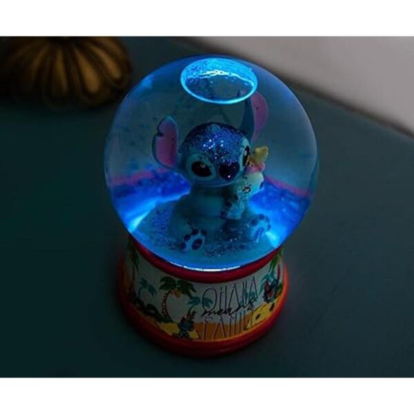 Disney Lilo Stitch Ohana Globo de nieve iluminado con_4