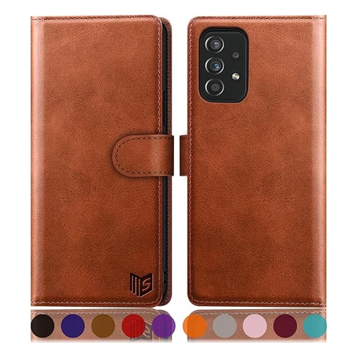 SUANPOT Funda de cuero para Samsung Galaxy A53 5G con