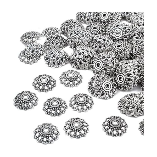 Hmjpng 200 tapas de cuentas de plata envejecida con forma