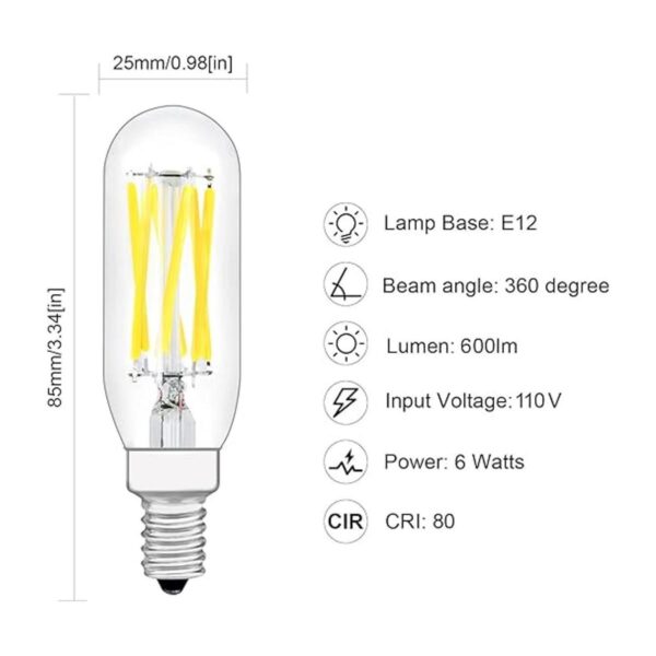PIFUT Bombilla LED T8 bombilla LED E12 regulable 110 V_2